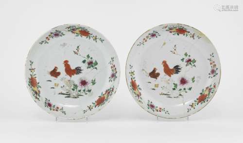 Deux assiettes, Chine, dynastie Qing (1644-1912)<br />
Porce...