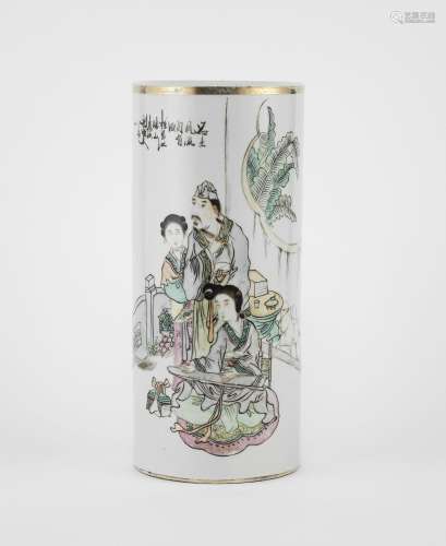Vase cylindrique, Chine, époque République (1644-1912)<br />...