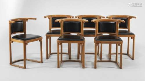 Josef Hoffmann (1870-1956)<br />
Suite de six chaises modèle...