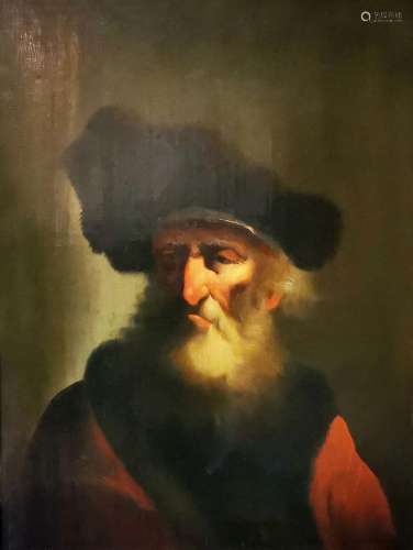 Dans le style de Rembrandt<br />
Portrait d'homme, huile sur...