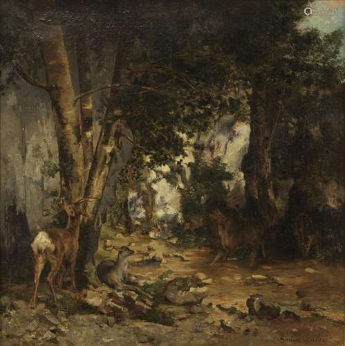 Suiveur de Gustave Courbet (1819-1877)<br />
Remise de chevr...