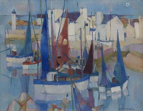 Claude Schurr (1921-2014)<br />
Port en Bretagne, huile sur ...