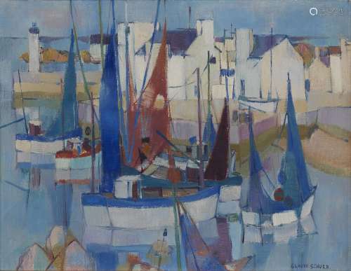 Claude Schurr (1921-2014)<br />
Port en Bretagne, huile sur ...