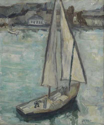William Metein (1890-1975)<br />
Barque du Léman, huile sur ...