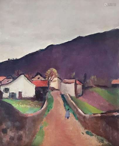 Emile Bressler (1886-1966)<br />
Chemin vers la montagne vio...