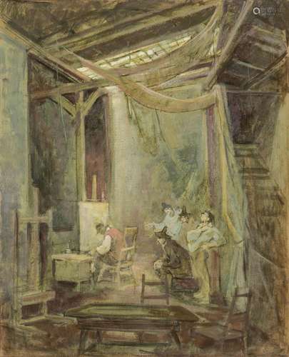 Atelier de peintre<br />
Huile sur carton, 72x60 cm  