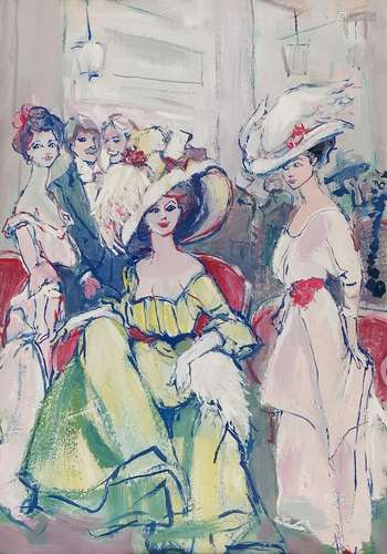 Louis Bonamici (1878-1966)<br />
Personnages féminins, huile...