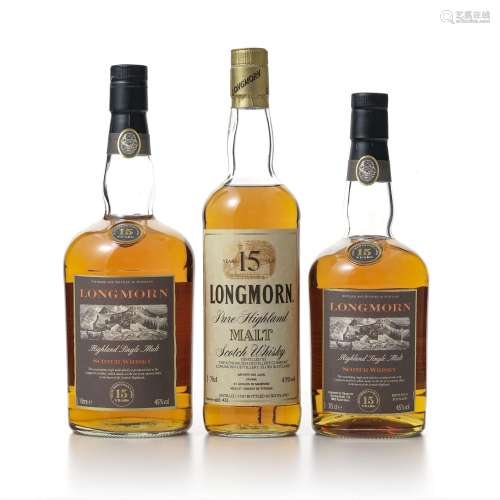 Longmorn, single malt Whisky, 15 ans d'âge, 3 bts (70 cl et ...