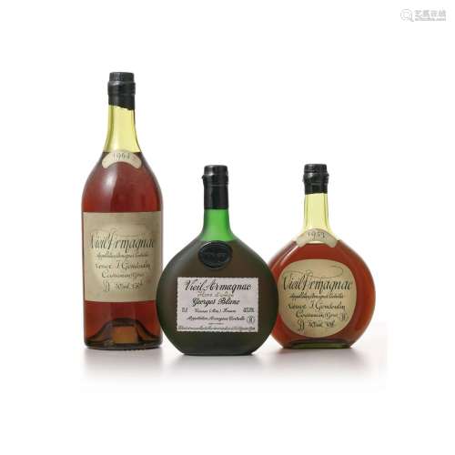 Vieil Armagnac, Veuve J. Goudoulin, 1953 et 1964, 1 magnum e...