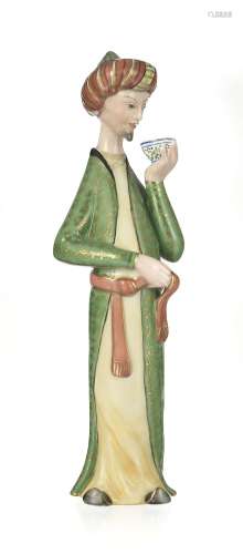 Figure de turc en porcelaine de Herend, XXe s., signée Wénin...