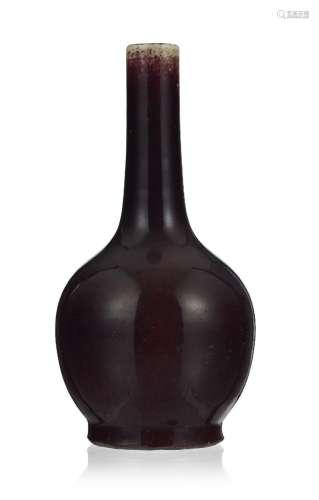 Vase en céramique à glaçure flambée, Chine, dynastie Qing, h...