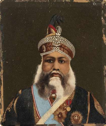 Portrait de Sawai Madho Singh II, Maharaja de Jaipur, tirage...
