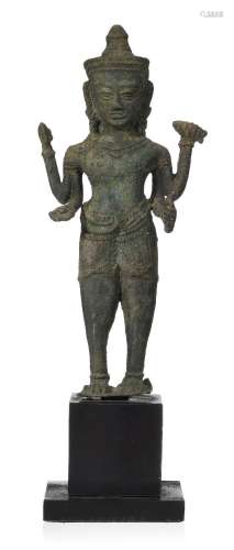 Vishnu debout, sculpture en bronze, art khmer, Cambodge, pro...