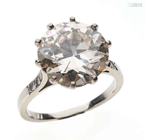 BAGUE "solitaire" en or gris 750/°° et platine 850...