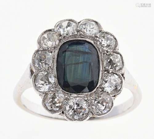 BAGUE "Marguerite" en or gris 750/°° et platine 85...