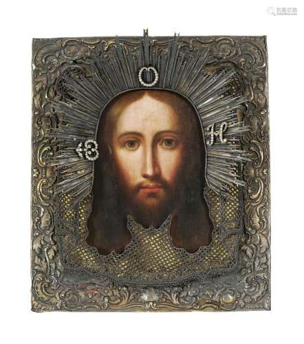 La Sainte Face ou Mandylion, icône sur panneau polychrome, R...