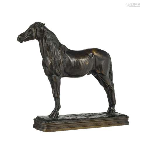 Emmanuel Frémiet, (1824-1910), Cheval arabe, bronze à patine...