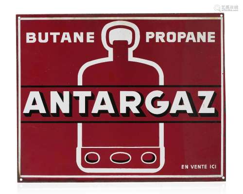 Plaque publicitaire émaillée ANTARGAZ, années 1960', même dé...
