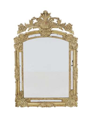 Miroir à parecloses de style Régence, XXe s., en bois doré e...