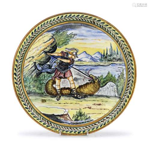 CERAMIC PLATE, CENTRAL ITALY EARLY 20TH CENTURY