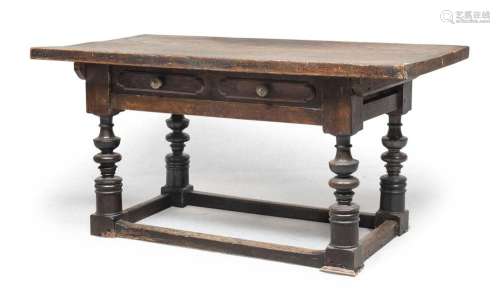 WALNUT TABLE, BOLOGNA 17th CENTURY