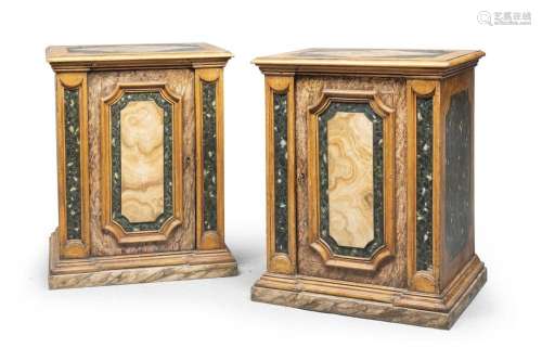 PAIR OF SACRESTY DRESSERS IN LACQUERED WOOD, MARCH 18TH CENT...