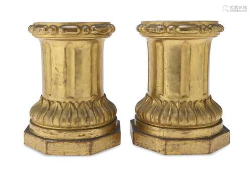 PAIR OF GILTWOOD BASES, LATE 18th CENTURY