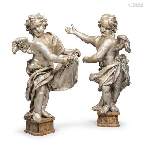 RARE PAIR OF LARGE PAPIER-MACHE SCULPTURES, ROME, LATE 17TH ...