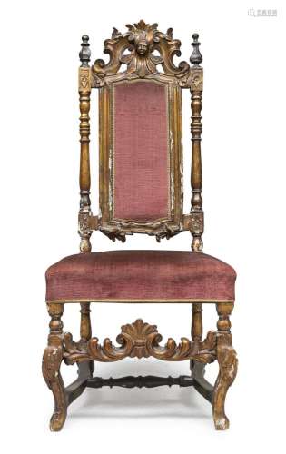 SANT ANNA CHAIR IN GILTWOOD, NAPLES 18th CENTURY