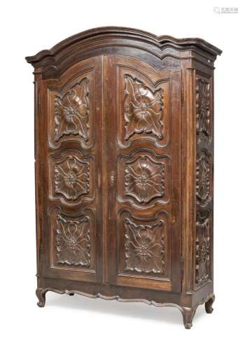 WALNUT WARDROBE, PIEDMONT LATE 19TH CENTURY