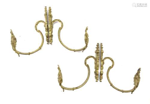 TWO PAIRS OF CURTAIN ROD HOLDERS, LATE 18TH CENTURY