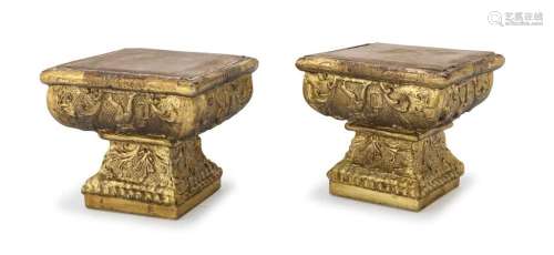 PAIR OF GILTWOOD BASES, LATE 18th CENTURY