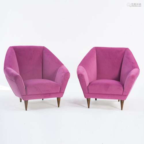 ICO PARISI (STYLE), 2 ARMCHAIRS, C. 1955