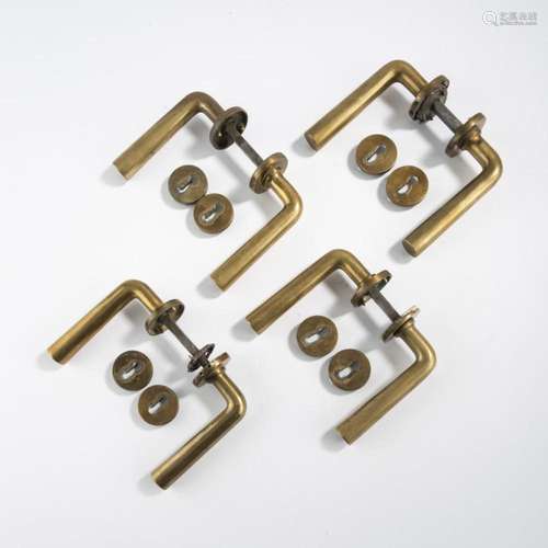 IGNAZIO GARDELLA, 4 PAIRS OF  GARDA  DOOR HANDLES WITH BEZEL...