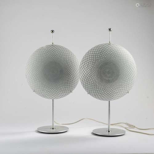 BARNABA FORNASETTI, 2  OTTICA  TABLE LIGHTS, C. 1995