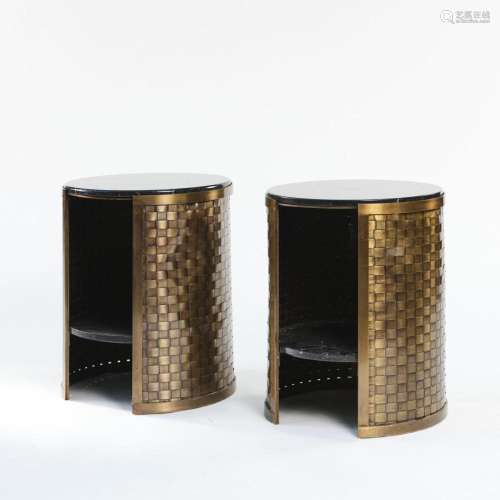 ITALY, 2 BEDSIDE TABLES, 1980S
