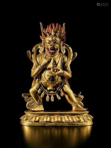 . A gilt-bronze figure of Vajrabhairava, Qing dynasty, 18th ...