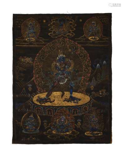 . A thangka of Chakrasamvara and Vajravarahi, Tibet, circa 1...