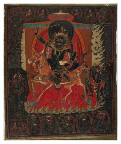 . A thangka of Shri Devi, Western Tibet or Western Himalayas...