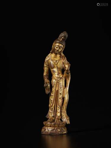 . A gilt-bronze figure of Mahasthamaprapta, Tang dynasty | 唐...