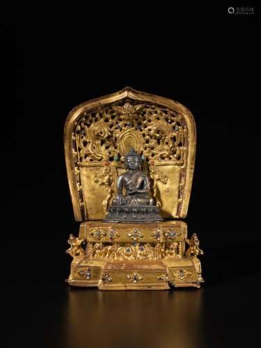 . A gilt copper alloy throne, Tibet, 14th century | 西藏 十四...