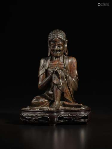 . A bronze figure of ascetic Shakyamuni Buddha, Yuan / Ming ...