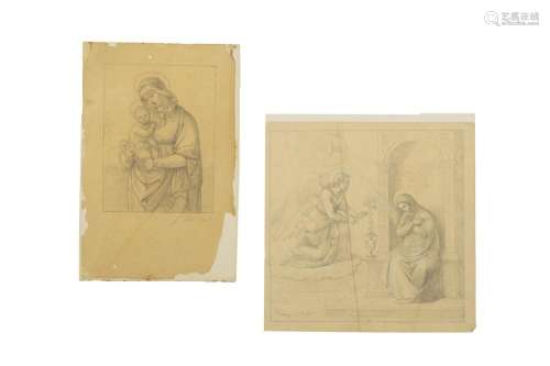 Scuola purista romana, secolo XIX - Annunciation; and Madonn...