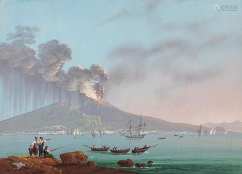 Scuola napoletana del XIX secolo - The eruption of Vesuvio i...