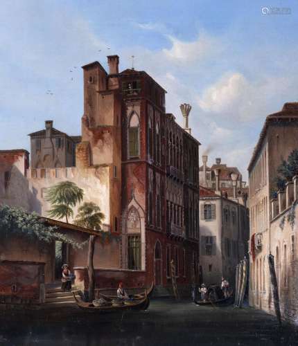 Scuola tedesca, secolo XIX - Venice, view of Palazzo Sanudo ...