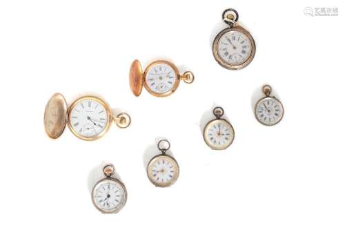 Lot consisting of seven pocket watches, late 19th - early 20...