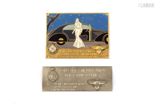 Two metal and enamel plaques from the Concours d'Eleganc...