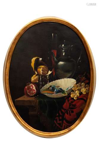 Imitatore di Luis Meléndez - Still Life with Pomegranate, Le...