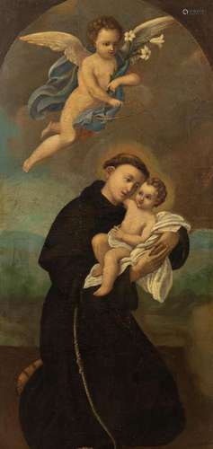 Scuola italiana, secolo XVIII - Saint Anthony of Padua with ...