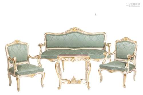 Sitting room furniture in lacquered and gilded wood, 19th-20...